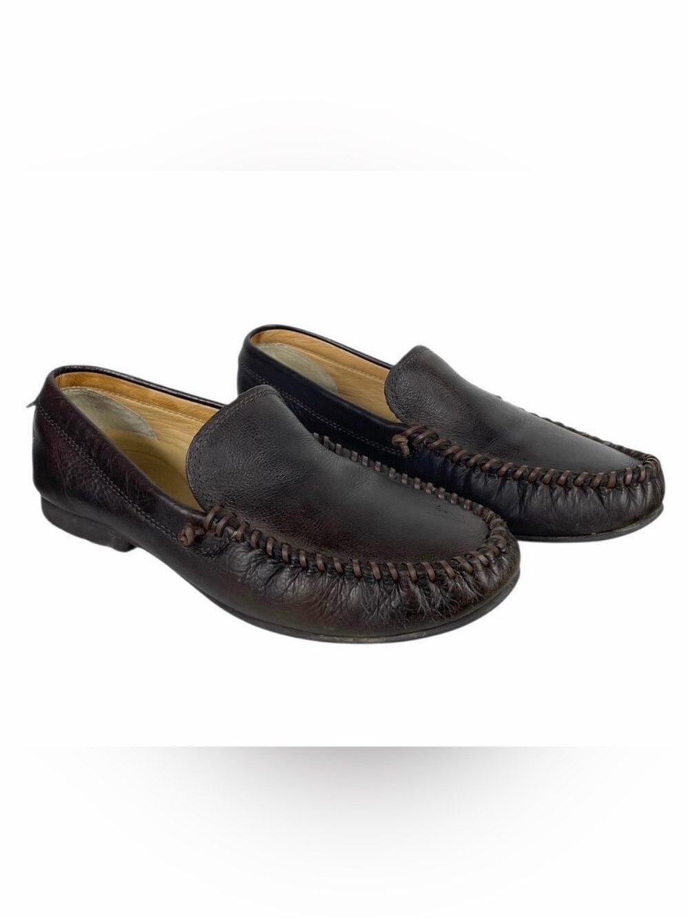 UGG Jennings Brown Leather Slip-On Loafers Men’s 9.5 Casual Elevated Basic